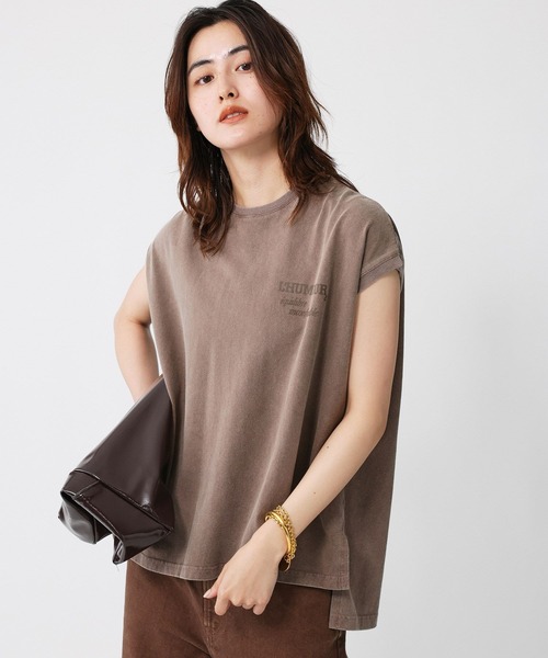 BABYLONE(バビロン)の「【upper hights】big nosleeve(Tシャツ/カットソー・レディース・ブラウン/チャコール・フリー)」の2枚目の写真