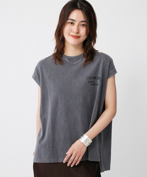 BABYLONE(バビロン)の「【upper hights】big nosleeve(Tシャツ/カットソー・レディース・ブラウン/チャコール・フリー)」の3枚目の写真