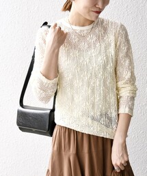 SHIPS any | SHIPS any:〈手洗い可能〉フラワー メッシュ クルーネック プルオーバー(Tシャツ/カットソー)