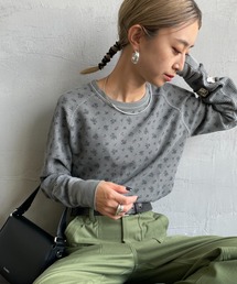 JEMORGAN（ジェーイーモーガン）の「【WEB先行予約】[JEMORGAN/ジェーイーモーガン] ピグメント花柄ラグランスリーブワッフルＴシャツ（Tシャツ/カットソー・レディース）」