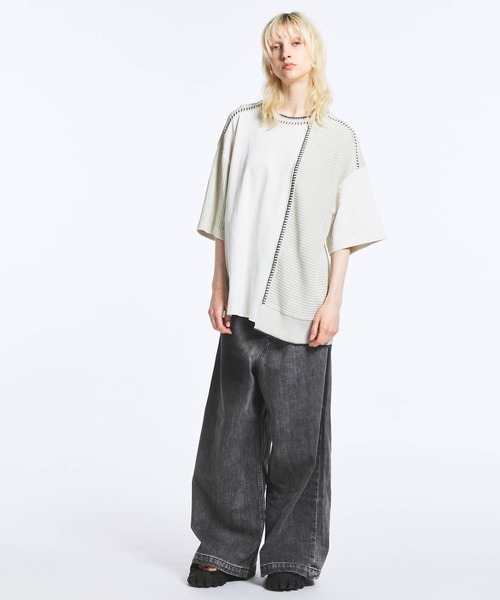 メゾンスペシャル ニットコンビネーションプライムオーバーシャツ UNISEX》Knit Combination Prime-Over Stitch Design T-Shirt
