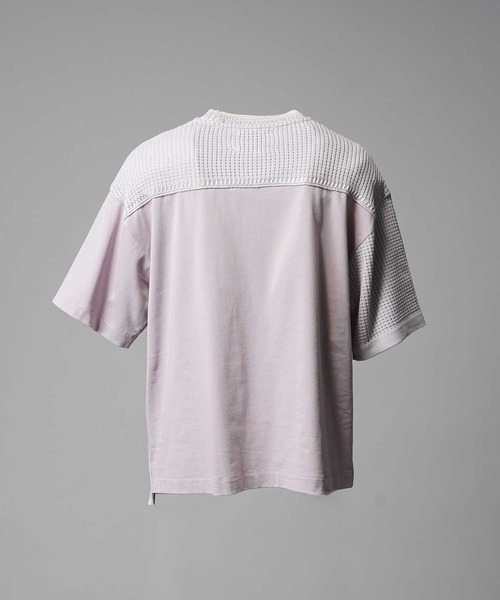 メゾンスペシャル ニットコンビネーションプライムオーバーシャツ UNISEX》Cable Knit Combination Prime-Over Woven Shirt Crew