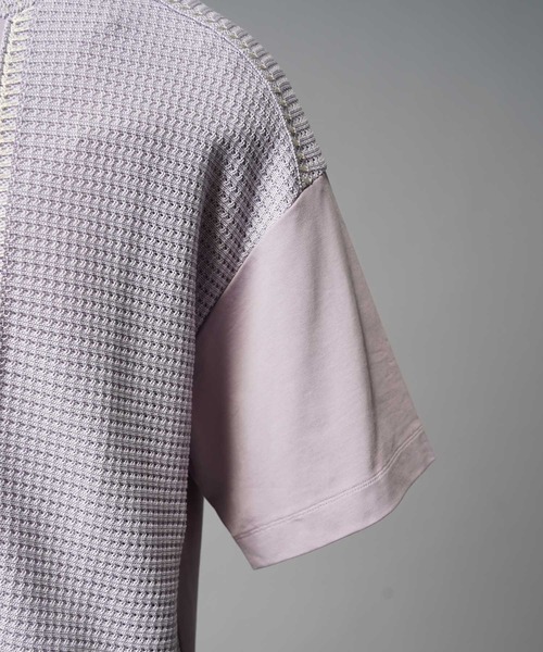 UNISEX》Knit Combination Prime-Over Stitch Design T-Shirt