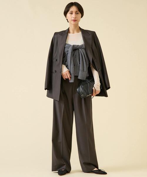 martinique(マルティニーク)の「《定番》ESSENTIALジャケット(セットアップ可)(テーラードジャケット・レディース・ダークブラウン/ブラック・1/2)」の7枚目の写真