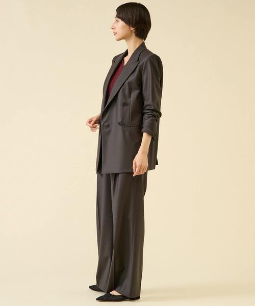 martinique(マルティニーク)の「《定番》ESSENTIALジャケット(セットアップ可)(テーラードジャケット・レディース・ダークブラウン/ブラック・1/2)」の11枚目の写真