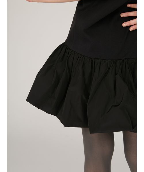 【試着のみ】【洗濯可】emmi カットドッキングミニワンピース ブラック セール】カットドッキングミニワンピース（ワンピース）｜emmi