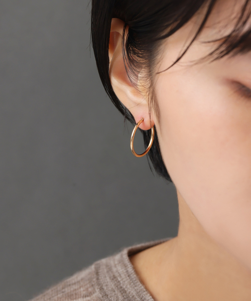 1.5パイプ2cmルーフピアス K10（両耳）（ピアス（両耳用