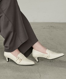 【Cherir Mignon】ポインテッドトゥベルトデザインローファーパンプス