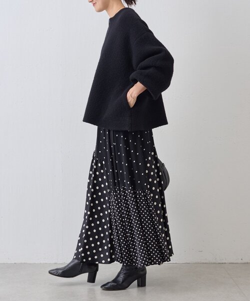 BEARDSLEY（ビアズリー）の「パフ袖ニットコート（カーディガン/ボレロ・レディース・ブラック/モカ・FREE）」の11枚目の写真