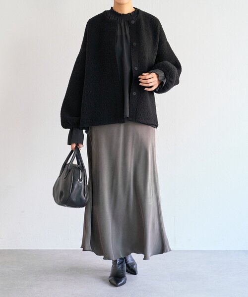 セール】パフ袖ニットコート（カーディガン/ボレロ）｜BEARDSLEY