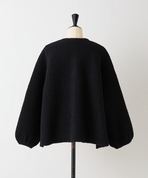 【新品未使用】BEARDSLEY ビアズリー パフ袖ニットコート ブラック セール】パフ袖ニットコート（カーディガン/ボレロ）｜BEARDSLEY