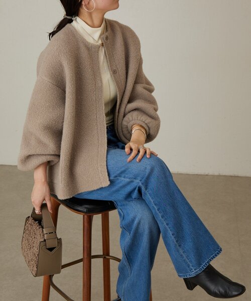 セール】パフ袖ニットコート（カーディガン/ボレロ）｜BEARDSLEY