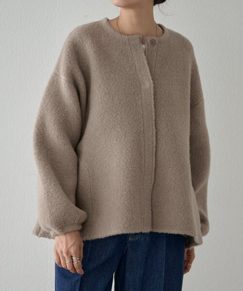 セール】パフ袖ニットコート（カーディガン/ボレロ）｜BEARDSLEY