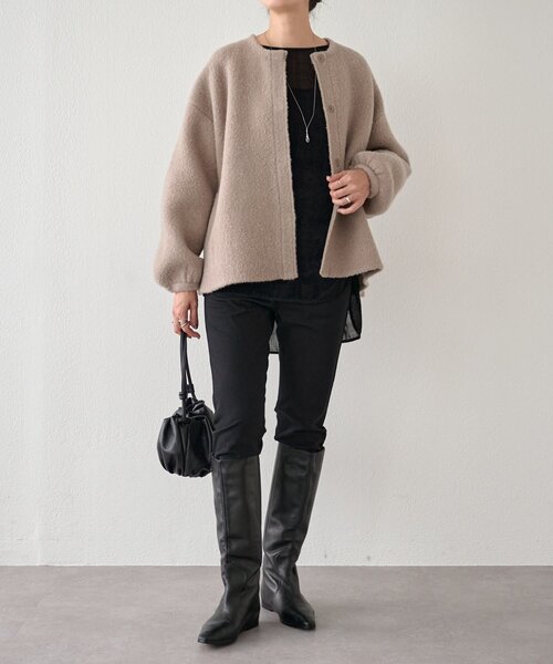 セール】パフ袖ニットコート（カーディガン/ボレロ）｜BEARDSLEY