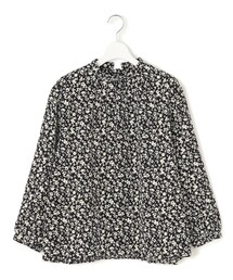 【WOMEN】フラワープリント プリーツブラウス
