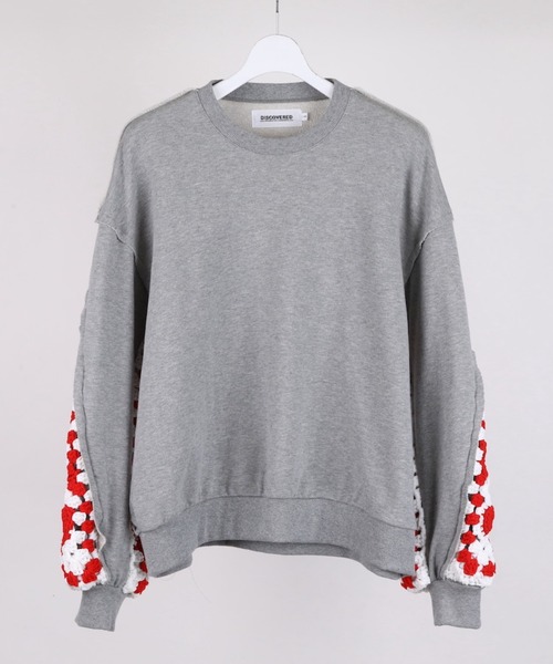DISCOVERED(ディスカバード)の「DISCOVERED PLAYCARD CROCHET SLEEVE SWEAT(スウェット・メンズ・ブラック/グレー・1/3)」の13枚目の写真