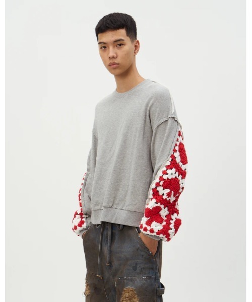 DISCOVERED(ディスカバード)の「DISCOVERED PLAYCARD CROCHET SLEEVE SWEAT(スウェット・メンズ・ブラック/グレー・1/3)」の9枚目の写真