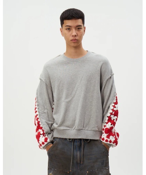 DISCOVERED(ディスカバード)の「DISCOVERED PLAYCARD CROCHET SLEEVE SWEAT(スウェット・メンズ・ブラック/グレー・1/3)」の8枚目の写真