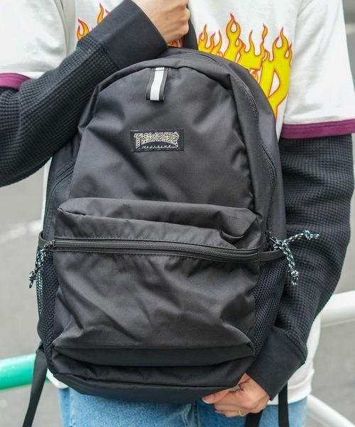 THRASHER(スラッシャー)の「【THRASHER/スラッシャー】BackPack Kids 16L バックパック 撥水加工 リフレクター ブランドロゴ(バックパック/リュック・メンズ・ブラック/ブラック系その他/ブラック×ホワイト・FREE)」の11枚目の写真