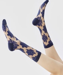 SANSeLF（サンセルフ）の「【SANSeLF】 シアーレースソックス フローラルジャカード クルー丈 saa25a035（ソックス/靴下・レディース）」