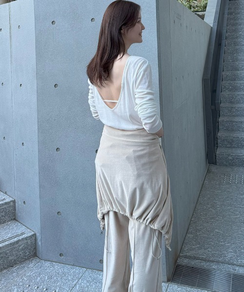 styling/(スタイリング)の「【MILLER×styling/】レイヤード2WAYトップ(Tシャツ/カットソー・レディース・パープル/ホワイト/ブラウン/ブラック・F)」の6枚目の写真