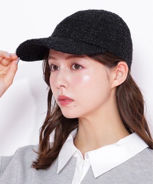 JILL by JILL STUART(ジルバイジルスチュアート)の「◇キラツイードキャップ(キャップ・レディース・ブラック/ホワイト・FREE)」の4枚目の写真
