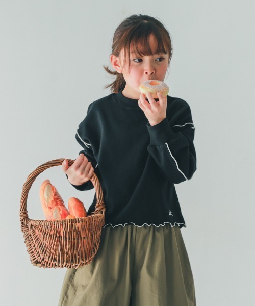 NHT（エヌエイチティー）の「NHT/エヌエイチティー メロー　トレーナー（スウェット・キッズ・ブラック/アイボリー/ラベンダー・160cm/150cm/140cm/130cm/120cm/110cm）」の2枚目の写真