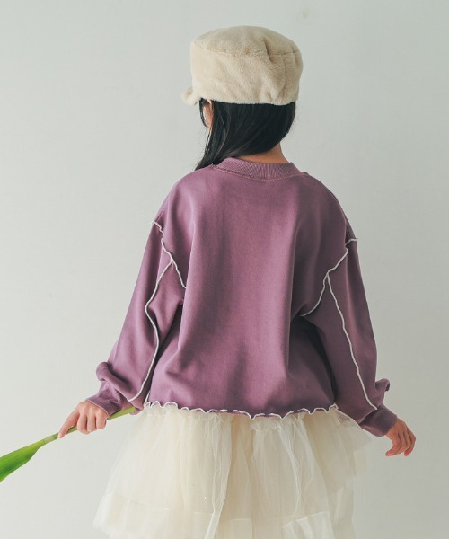 NHT（エヌエイチティー）の「NHT/エヌエイチティー メロー　トレーナー（スウェット・キッズ・ブラック/アイボリー/ラベンダー・160cm/150cm/140cm/130cm/120cm/110cm）」の9枚目の写真