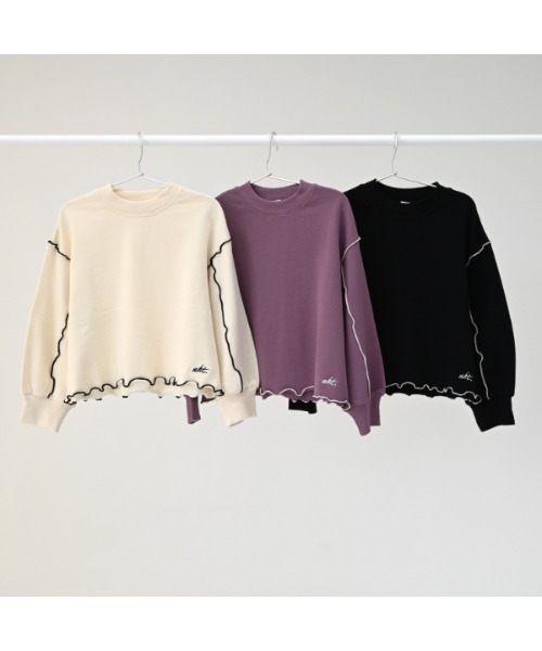 NHT（エヌエイチティー）の「NHT/エヌエイチティー メロー　トレーナー（スウェット・キッズ・ブラック/アイボリー/ラベンダー・160cm/150cm/140cm/130cm/120cm/110cm）」の13枚目の写真