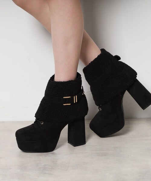 ESPERANZA（エスペランサ）の「【ラク盛り／ショートブーツ】リピーター続出／脚長美脚 チェンジアップ3WAYボアショートブーツ（ブーツ・レディース・ブラウン系1/ブラック系/ホワイト・S/M/L/LL）」の2枚目の写真