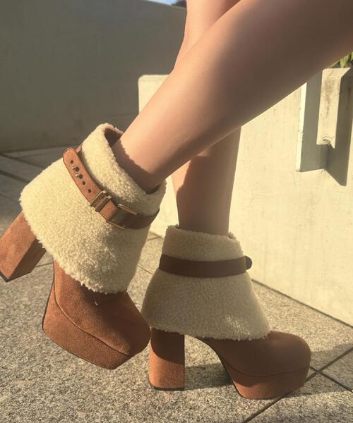 ESPERANZA（エスペランサ）の「【ラク盛り／ショートブーツ】リピーター続出／脚長美脚 チェンジアップ3WAYボアショートブーツ（ブーツ・レディース・ブラウン系1/ブラック系/ホワイト・S/M/L/LL）」の5枚目の写真