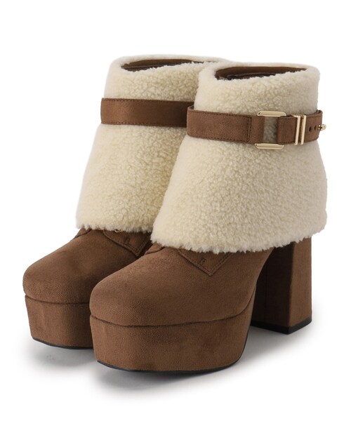 ESPERANZA（エスペランサ）の「【ラク盛り／ショートブーツ】リピーター続出／脚長美脚 チェンジアップ3WAYボアショートブーツ（ブーツ・レディース・ブラウン系1/ブラック系/ホワイト・S/M/L/LL）」の20枚目の写真