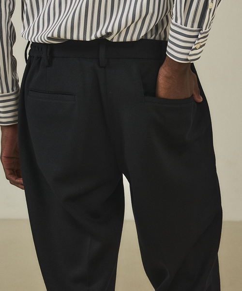 DESIGNWORKS（デザインワークス）の「【セットアップ対応】ダブルジャガード ジャージ パンツ/スラックス（スラックス・メンズ・ブラウン/ネイビー・44/46/48/50/52）」の6枚目の写真