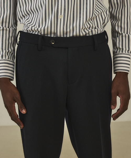 DESIGNWORKS（デザインワークス）の「【セットアップ対応】ダブルジャガード ジャージ パンツ/スラックス（スラックス・メンズ・ブラウン/ネイビー・44/46/48/50/52）」の7枚目の写真