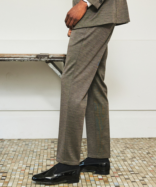 DESIGNWORKS（デザインワークス）の「【セットアップ対応】ダブルジャガード ジャージ パンツ/スラックス（スラックス・メンズ・ブラウン/ネイビー・44/46/48/50/52）」の13枚目の写真