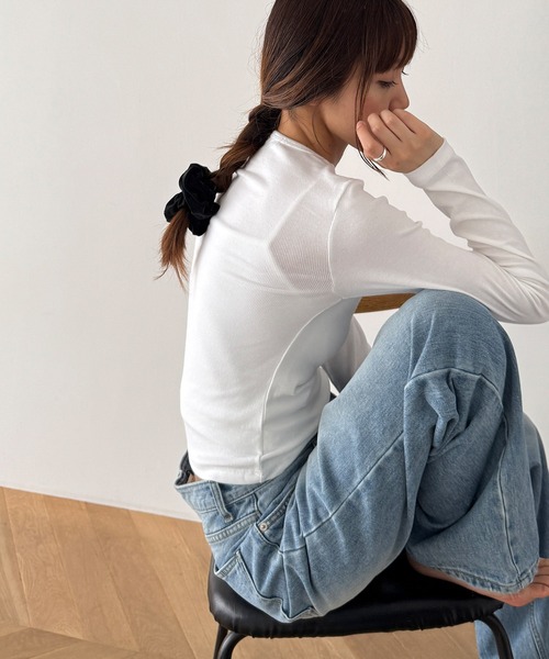 CANAL JEAN（キャナルジーン）の「El mar　ピーチスキンシュシュ（シュシュ・レディース・ブラウン/ブラック・ONE SIZE）」の10枚目の写真