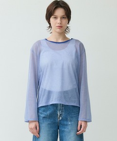 シアーボーダーロングスリーブTシャツ