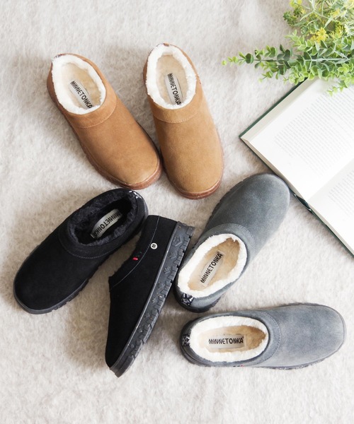 Minnetonka（ミネトンカ）の「MINNETONKA（ミネトンカ） / ボアスリッポン NEVA（スニーカー・レディース・チャコールグレー/タン/ブラック/ストーン・6/7/9/8）」の14枚目の写真