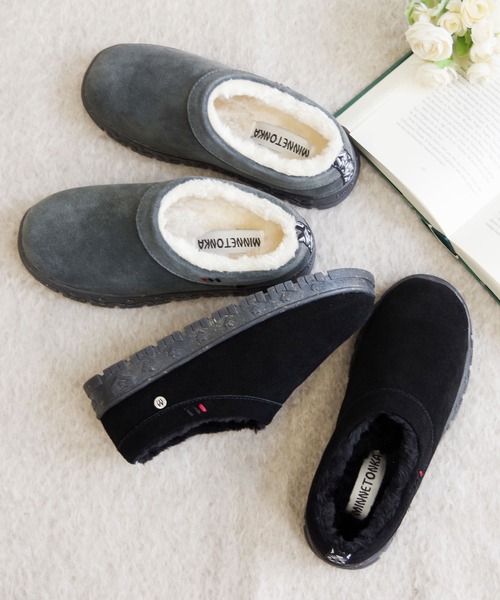 Minnetonka（ミネトンカ）の「MINNETONKA（ミネトンカ） / ボアスリッポン NEVA（スニーカー・レディース・チャコールグレー/タン/ブラック/ストーン・6/7/9/8）」の6枚目の写真