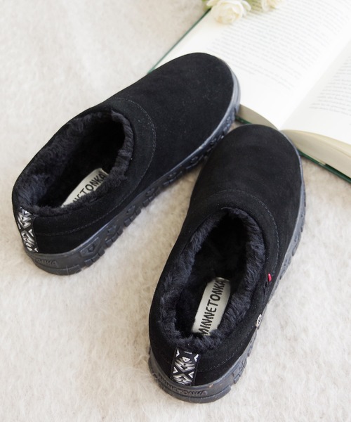 Minnetonka（ミネトンカ）の「MINNETONKA（ミネトンカ） / ボアスリッポン NEVA（スニーカー・レディース・チャコールグレー/タン/ブラック/ストーン・6/7/9/8）」の17枚目の写真