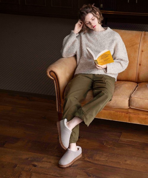 Minnetonka（ミネトンカ）の「MINNETONKA（ミネトンカ） / ボアスリッポン NEVA（スニーカー・レディース・チャコールグレー/タン/ブラック/ストーン・6/7/9/8）」の19枚目の写真