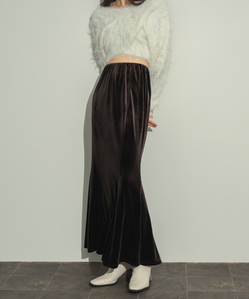 【新品】Noble スムースベロアマーメイドスカート ベロアマーメイドスカート | ファッション通販サイト NUGU