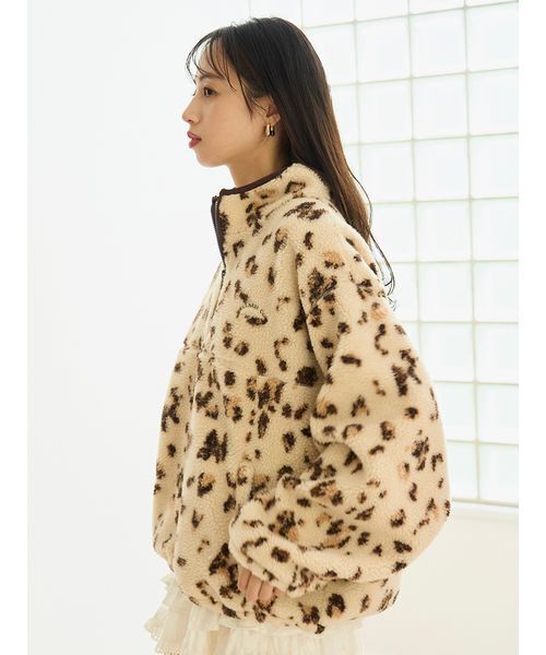 SNIDEL（スナイデル）の「ハーフジッププルオーバー（Tシャツ/カットソー・レディース・オフホワイト/グレー/レオパード・F）」の8枚目の写真