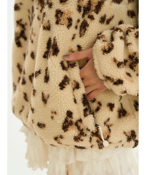 SNIDEL（スナイデル）の「ハーフジッププルオーバー（Tシャツ/カットソー・レディース・オフホワイト/グレー/レオパード・F）」の10枚目の写真