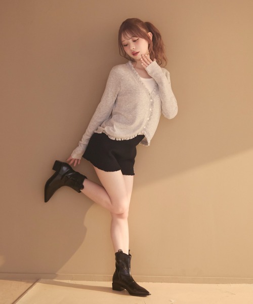 TITTY&CO.（ティティーアンドコー）の「リブニットパンツ（その他パンツ・レディース・ブラック/ホワイト・FREE）」の3枚目の写真