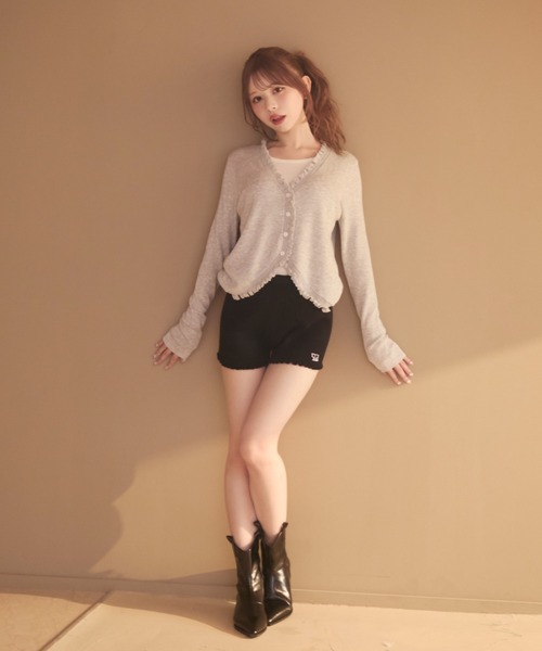 TITTY&CO.（ティティーアンドコー）の「リブニットパンツ（その他パンツ・レディース・ブラック/ホワイト・FREE）」の4枚目の写真