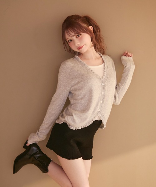 TITTY&CO.（ティティーアンドコー）の「リブニットパンツ（その他パンツ・レディース・ブラック/ホワイト・FREE）」の9枚目の写真