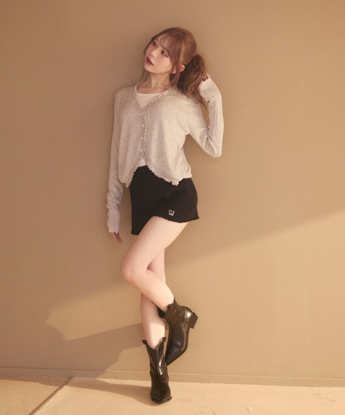 TITTY&CO.（ティティーアンドコー）の「リブニットパンツ（その他パンツ・レディース・ブラック/ホワイト・FREE）」の5枚目の写真