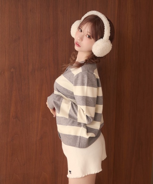 TITTY&CO.（ティティーアンドコー）の「リブニットパンツ（その他パンツ・レディース・ブラック/ホワイト・FREE）」の6枚目の写真