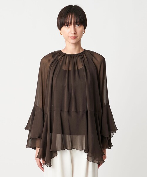 美品　ユナイテッドアローズ 近年 イレギュラーフリル ブラウス 洗える UNITED ARROWS（ユナイテッドアローズ）の「＜UNITED ARROWS＞イ
